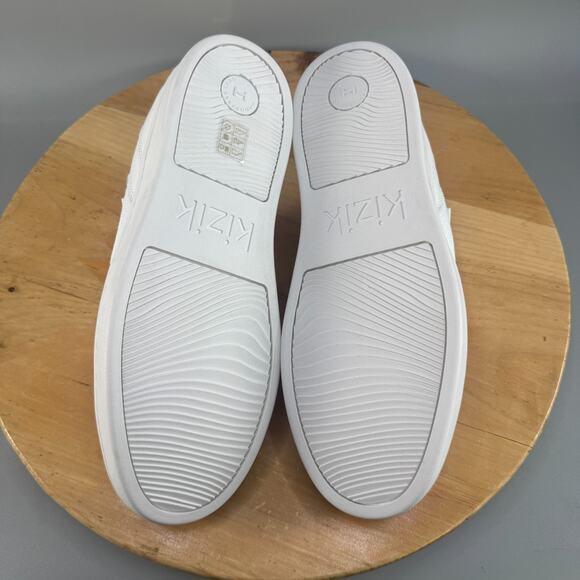 Kizik Oslo Sneakers Men's Size 12 Optic White Leather Mesh Hands Free Shoes NEW - Picture 7 of 8